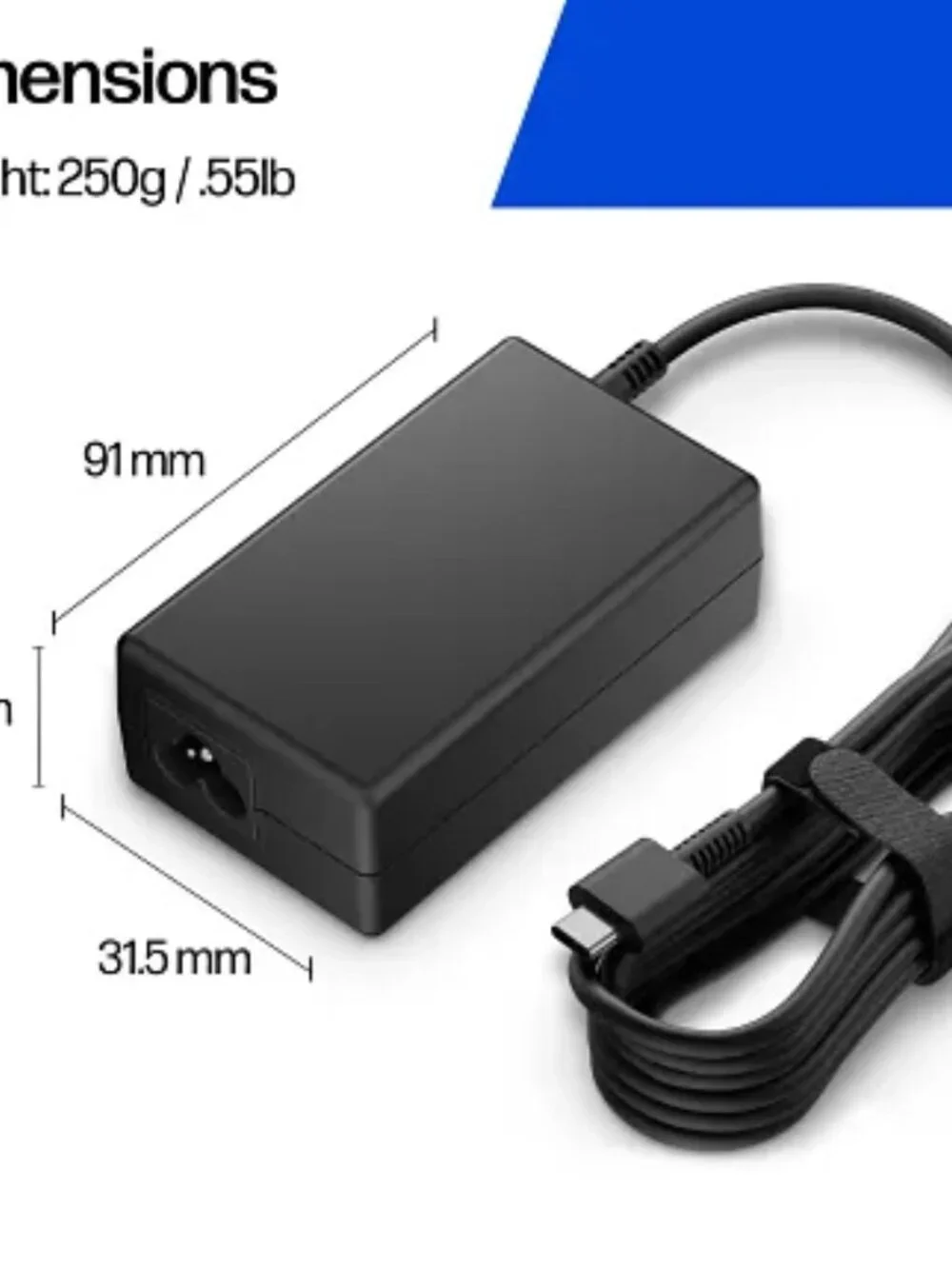 EUC HP 65W GaN USB-C LC Power Adapter